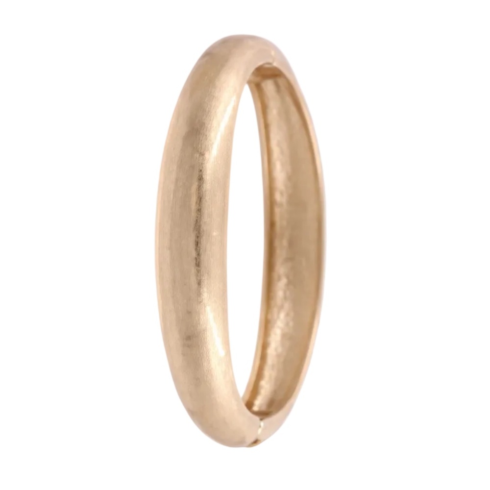 Womens Gold‎  Tone Metal Hinged Bangle Bracelet Non-Tarnish